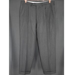 Barney's New York Charcoal Wool Pleated Dress Pants - 34